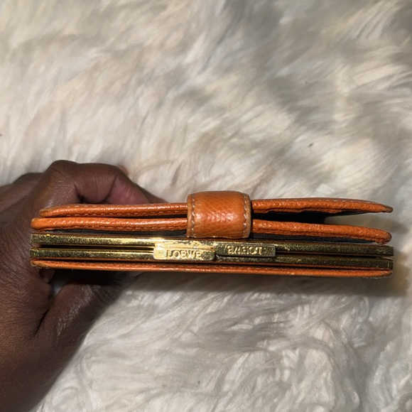 Loewe Gold Kisslock Anagram Cardholder Wallet GUC - Picture 6 of 13